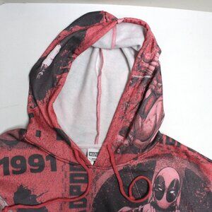 Men's XL 44-46 Graphic Marvel Deadpool Hoodie + Kangaroo Pockets - Tag Missing